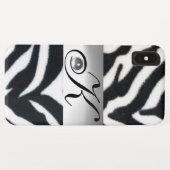 COQUES Case-Mate iPhone MONOGRAMME BLACK WHITE ZEBRA FUR GRAY GEM, (Dos (Horizontal))