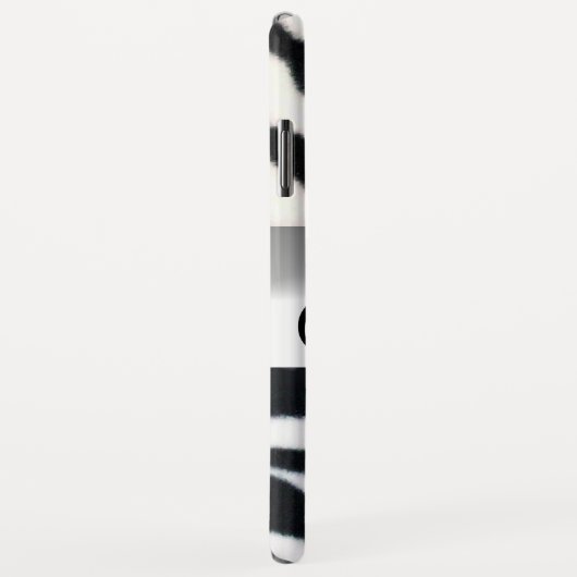 COQUES Case-Mate iPhone MONOGRAMME BLACK WHITE ZEBRA FUR GRAY GEM, (Dos/Droite)