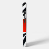 COQUES Case-Mate iPhone MONOGRAMME BLACK WHITE ZEBRA FUR RED GEM, (Verso / Gauche)