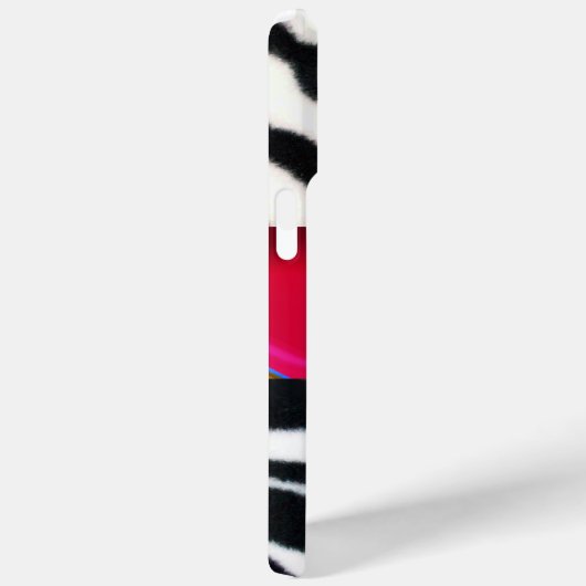 COQUES Case-Mate iPhone MONOGRAMME BLACK WHITE ZEBRA FUR RED GEM, (Verso / Droite)
