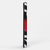 COQUES Case-Mate iPhone MONOGRAMME BLACK WHITE ZEBRA FUR RED GEM, (Dos/Droite)