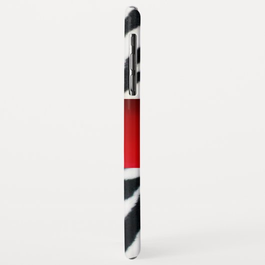 COQUES Case-Mate iPhone MONOGRAMME BLACK WHITE ZEBRA FUR RED RUBY GEM, (Dos/Gauche)