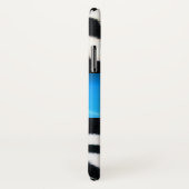 COQUES Case-Mate iPhone MONOGRAMME BLACK ZEBRA FUR AQUA BLEU GEM, (Dos/Droite)