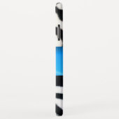 COQUES Case-Mate iPhone MONOGRAMME BLACK ZEBRA FUR AQUA BLEU GEM, (Dos/Droite)
