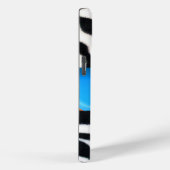 COQUES Case-Mate iPhone MONOGRAMME BLACK ZEBRA FUR AQUA BLEU GEM, (Verso / Droite)