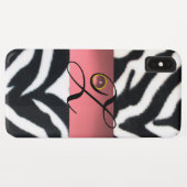 COQUES Case-Mate iPhone MONOGRAMME BLACK ZEBRA FUR ROSE GEM, (Dos (Horizontal))