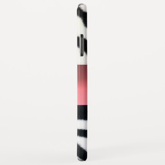 COQUES Case-Mate iPhone MONOGRAMME BLACK ZEBRA FUR ROSE GEM, (Dos/Droite)