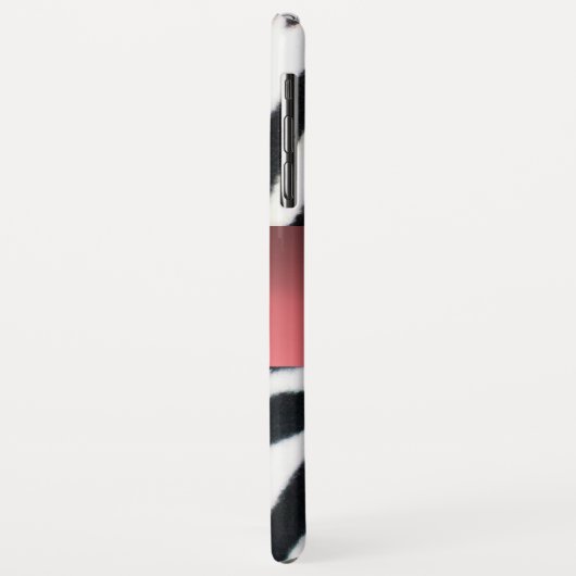 COQUES Case-Mate iPhone MONOGRAMME BLACK ZEBRA FUR ROSE GEM, (Dos/Gauche)