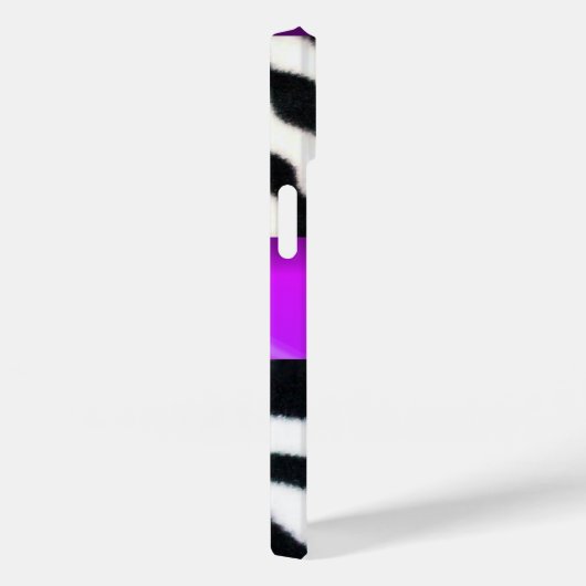 COQUES Case-Mate iPhone MONOGRAMME BLACK ZEBRA FUR VIOLET PURPLE GEM, (Verso / Droite)