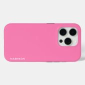 Coques Case-Mate iPhone Monogramme blanc arrière - plan rose simple (Verso (horizontal))