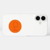 Coques Case-Mate iPhone Monogramme blanc cercle orange (Verso (horizontal))