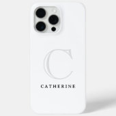 Coques Case-Mate iPhone Monogramme blanc classique simple Coque-mat (Verso)