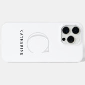 Coques Case-Mate iPhone Monogramme blanc classique simple Coque-mat (Verso (horizontal))