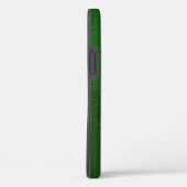 Coques Case-Mate iPhone Monogramme blanc cuir vert Faux Personnalisé (Verso / Droite)
