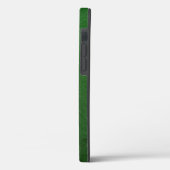 Coques Case-Mate iPhone Monogramme blanc cuir vert Faux Personnalisé (Verso / Gauche)