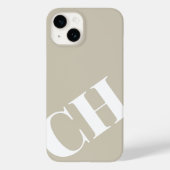 Coques Case-Mate iPhone Monogramme blanc de farine d'avoine moderne (Verso)