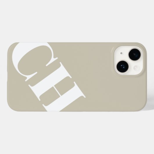 Coques Case-Mate iPhone Monogramme blanc de farine d'avoine moderne (Verso (horizontal))