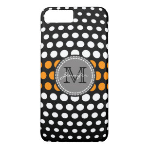 Case-Mate iPhone Case Monogramme Blanc et orange foncé Pois Motif