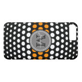 Coques Case-Mate iPhone Monogramme Blanc et orange foncé Pois Motif (Dos (Horizontal))