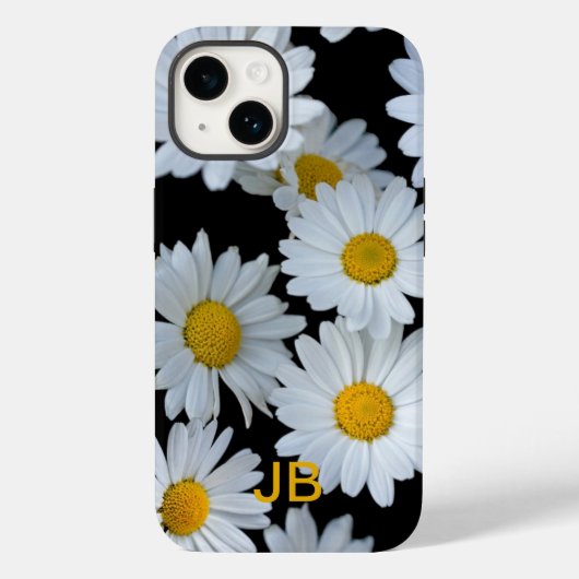 Coques Case-Mate iPhone Monogramme blanc mignon Fleurs de marguerite (Verso)