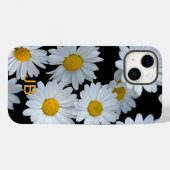 Coques Case-Mate iPhone Monogramme blanc mignon Fleurs de marguerite (Verso (horizontal))