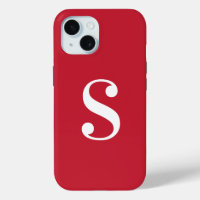 Monogramme blanc minimal en rouge