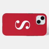 Coques Case-Mate iPhone Monogramme blanc minimal en rouge (Verso (horizontal))