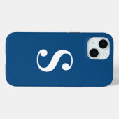 Coques Case-Mate iPhone Monogramme blanc minimal sur bleu marine (Verso (horizontal))