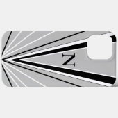 Coques Case-Mate iPhone Monogramme blanc noir Abstrait géométrique (Verso (horizontal))