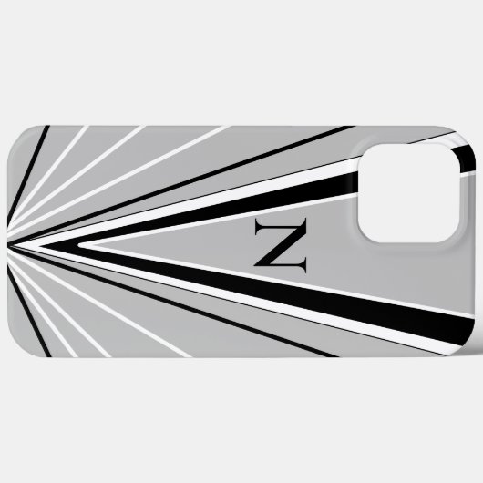 Coques Case-Mate iPhone Monogramme blanc noir Abstrait géométrique (Verso (horizontal))