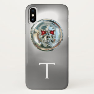 Coque iPhone X MONOGRAMME blanc SKULL RIDERS