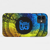 Coques Case-Mate iPhone Monogramme bleu B sur or, bleu et noir (Dos (Horizontal))