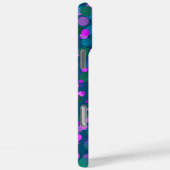 Coques Case-Mate iPhone Monogramme bleu brillant confetti pourpre points s (Verso / Droite)