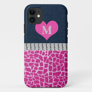 Coque Case-Mate Pour iPhone Monogramme, bleu, cas rose de l'iPhone 5