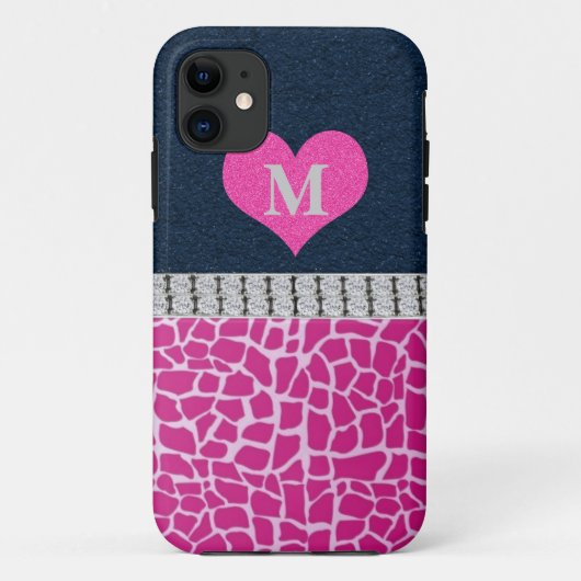 Coques Case-Mate iPhone Monogramme, bleu, cas rose de l'iPhone 5 (Dos)