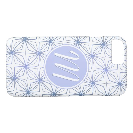 Coques Case-Mate iPhone Monogramme bleu clair Artsy (Dos (Horizontal))