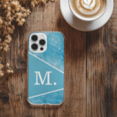 Coques Case-Mate iPhone Monogramme bleu clair moderne