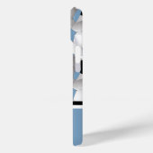 Coques Case-Mate iPhone Monogramme Bleu clair Noir Motif de balle de socce (Verso / Gauche)