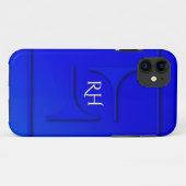 Coques Case-Mate iPhone Monogramme bleu cobalt (Dos (Horizontal))