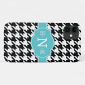 Coques Case-Mate iPhone Monogramme Bleu de pied de roche noir (Dos (Horizontal))