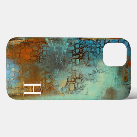 Coques Case-Mate iPhone Monogramme | Bleu deja (Verso (horizontal))