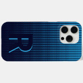 Coques Case-Mate iPhone Monogramme bleu demi-teinte moderne initiale perso (Verso (horizontal))