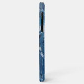 Coques Case-Mate iPhone Monogramme bleu et blanc aquarelle botanique (Dos/Gauche)