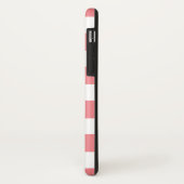 Coques Case-Mate iPhone monogramme bleu et blush preppy stripes (Dos/Gauche)