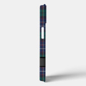 Coques Case-Mate iPhone monogramme bleu et vert tartan plaid (Verso / Droite)
