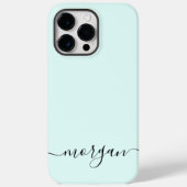 Coques Case-Mate iPhone Monogramme Bleu Fille Script moderne personnalisé (Verso)