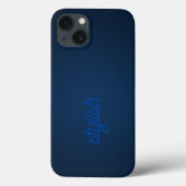 Coques Case-Mate iPhone Monogramme bleu foncé (Verso)