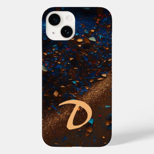 Coques Case-Mate iPhone Monogramme bleu foncé sable Brown (Verso)