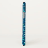 Coques Case-Mate iPhone monogramme bleu gouttes de pluie (Dos/Droite)