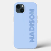 Coques Case-Mate iPhone Monogramme bleu moderne simple et tendance (Verso)